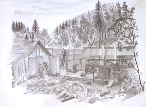 Schützenhausbau-Zeichnung